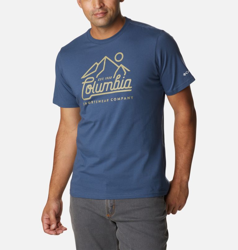 T-shirt Graphique Casual en Coton Biologique CSC Homme, Color: Dark Mountain, Scenic Logo, image 5