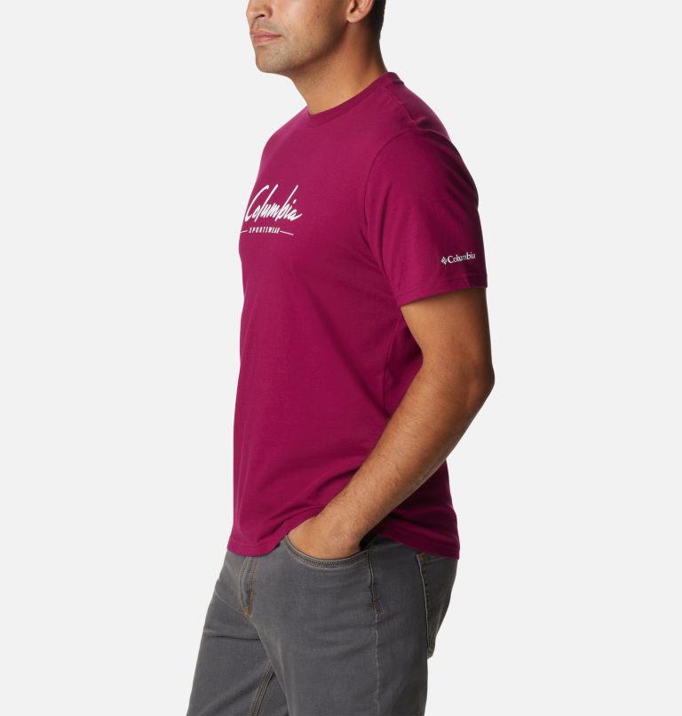T-shirt Graphique Casual en Coton Biologique CSC Homme, Color: Red Onion, Brushed Logo, image 3