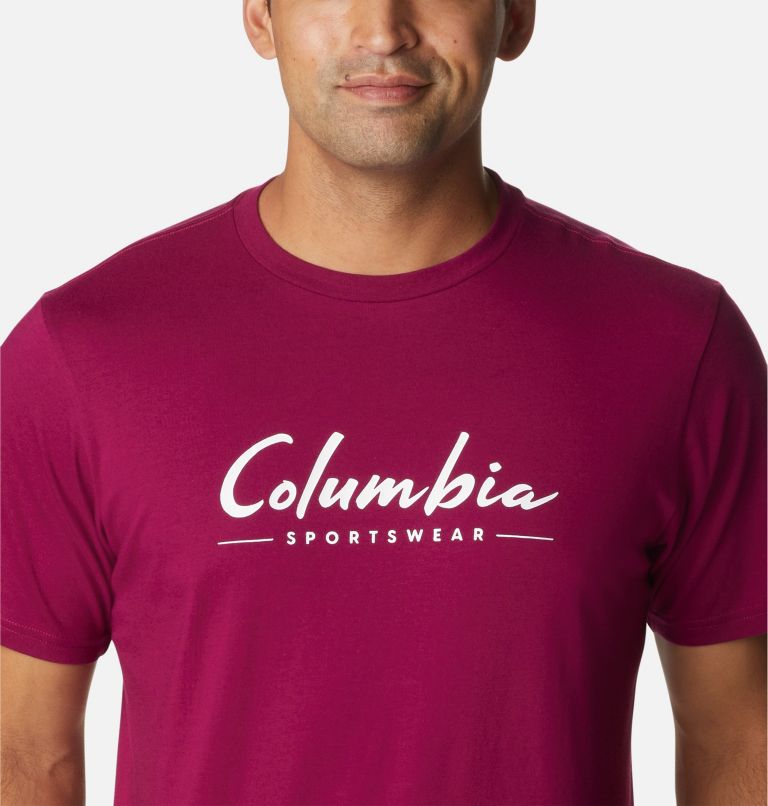 Thumbnail: Men’s CSC Graphic Casual Organic Cotton T-shirt, Color: Red Onion, Brushed Logo, image 4