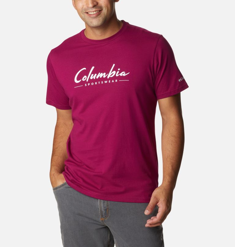 Men’s CSC Graphic Casual Organic Cotton T-shirt, Color: Red Onion, Brushed Logo, image 5