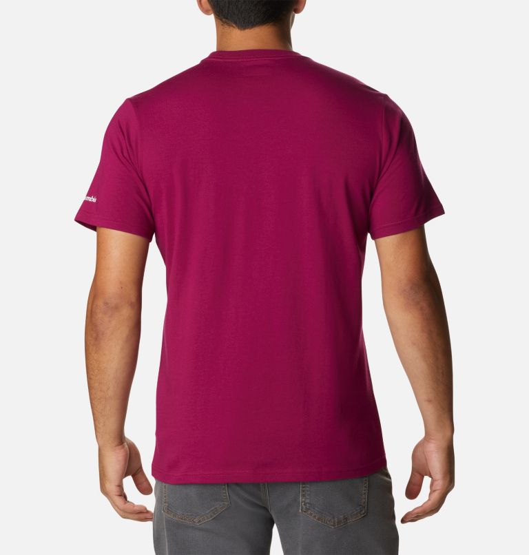 Thumbnail: Men’s CSC Graphic Casual Organic Cotton T-shirt, Color: Red Onion, Brushed Logo, image 2