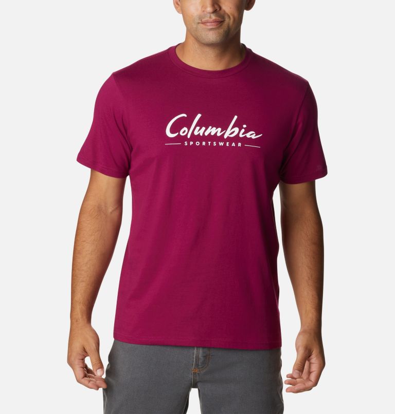 Thumbnail: T-shirt Graphique Casual en Coton Biologique CSC Homme, Color: Red Onion, Brushed Logo, image 1