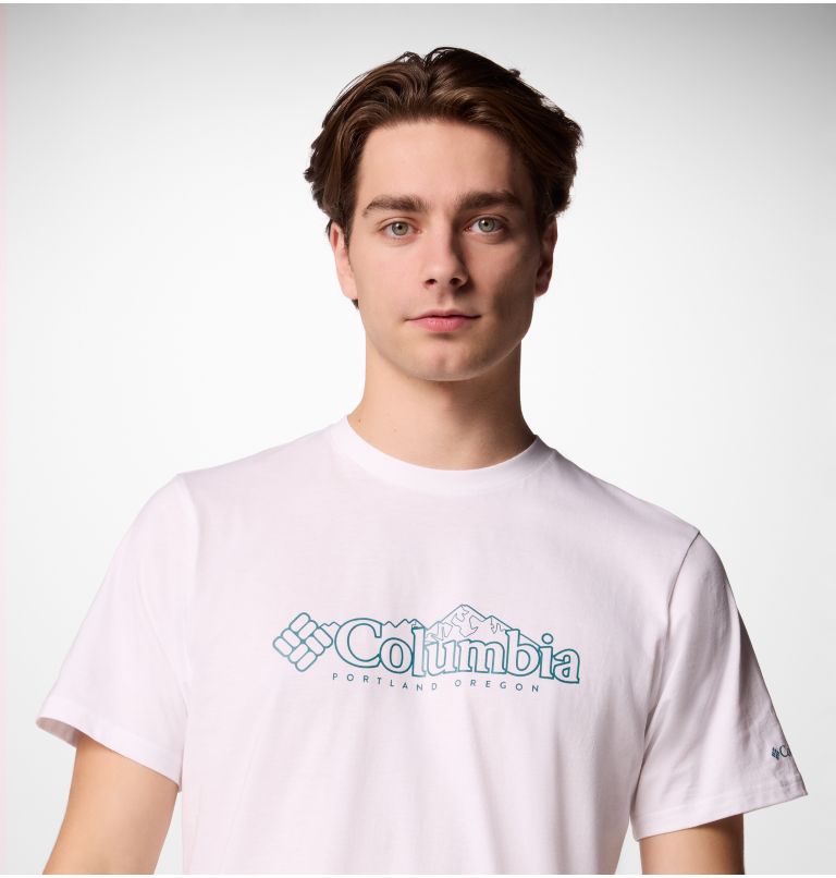 Men’s CSC Graphic Casual Organic Cotton T-shirt, Color: White, Branded Peaks, image 4