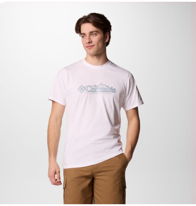 Men’s CSC Graphic Casual Organic Cotton T-shirt, Color: White, Branded Peaks, image 5