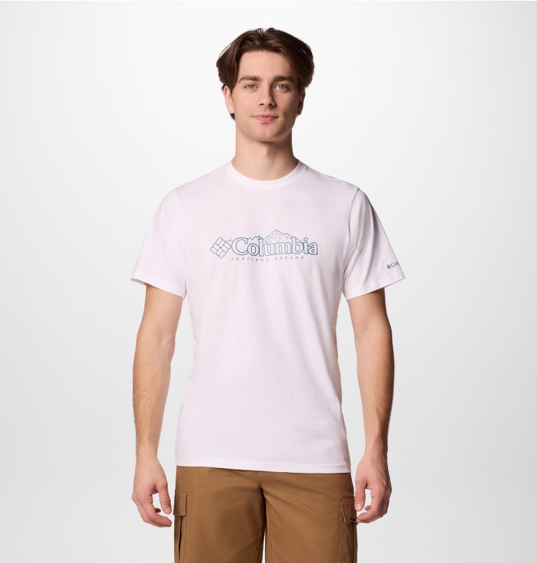 Men’s CSC Graphic Casual Organic Cotton T-shirt, Color: White, Branded Peaks, image 1