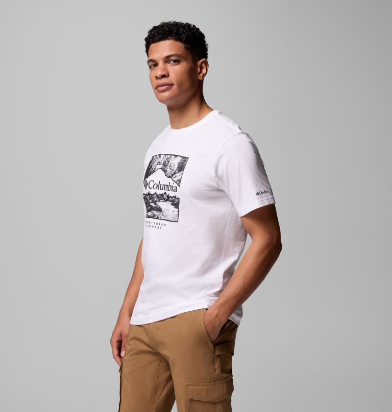 Men’s CSC Graphic Casual Organic Cotton T-shirt, Color: White, Waterscape, image 4