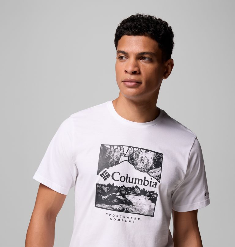 Men’s CSC Graphic Casual Organic Cotton T-shirt, Color: White, Waterscape, image 5