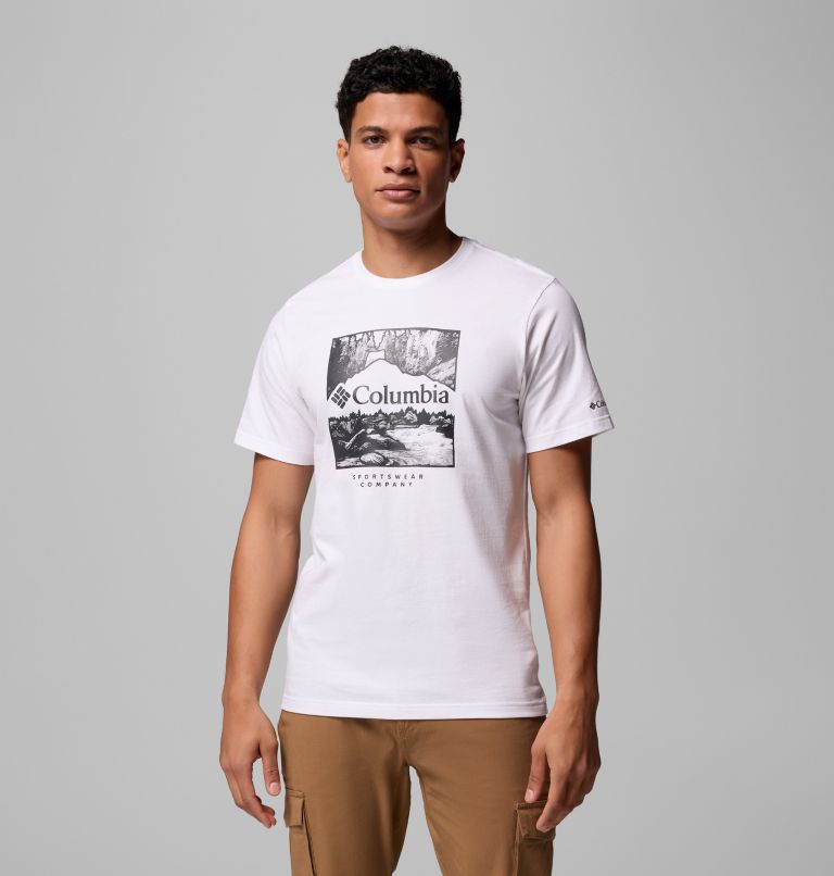 Men’s CSC Graphic Casual Organic Cotton T-shirt, Color: White, Waterscape, image 1