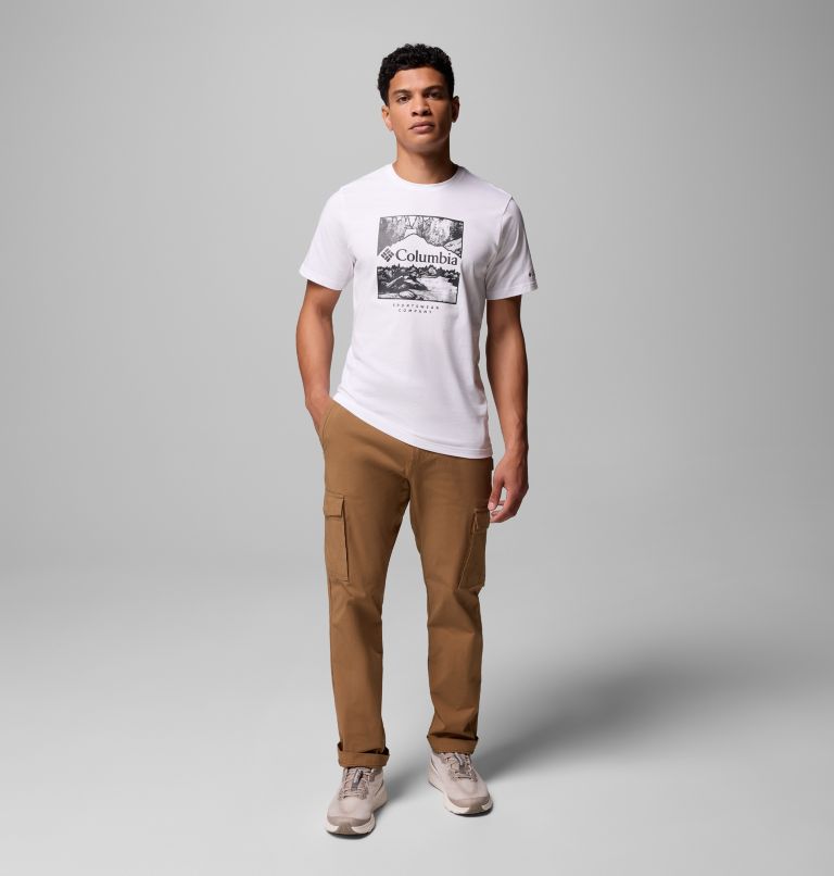 Men’s CSC Graphic Casual Organic Cotton T-shirt, Color: White, Waterscape, image 2