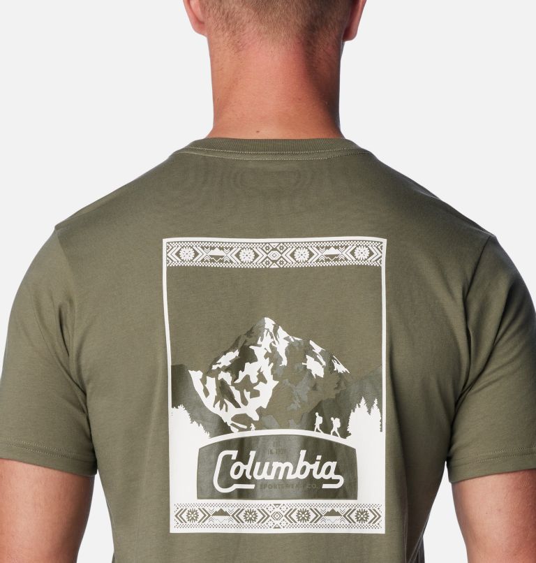 Thumbnail: CSC Seasonal Logo Tee, Color: Stone Green, Timberline Trails Graphic, image 5