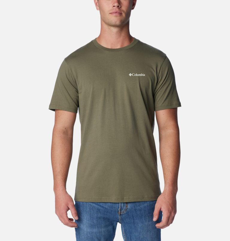 Thumbnail: CSC Seasonal Logo Tee, Color: Stone Green, Timberline Trails Graphic, image 1