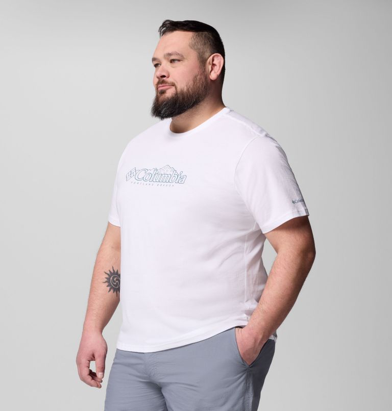 T-shirt Casual avec Logo en Coton Biologique CSC Seasonal Homme - Grande Taille, Color: White, Branded Peaks, image 4