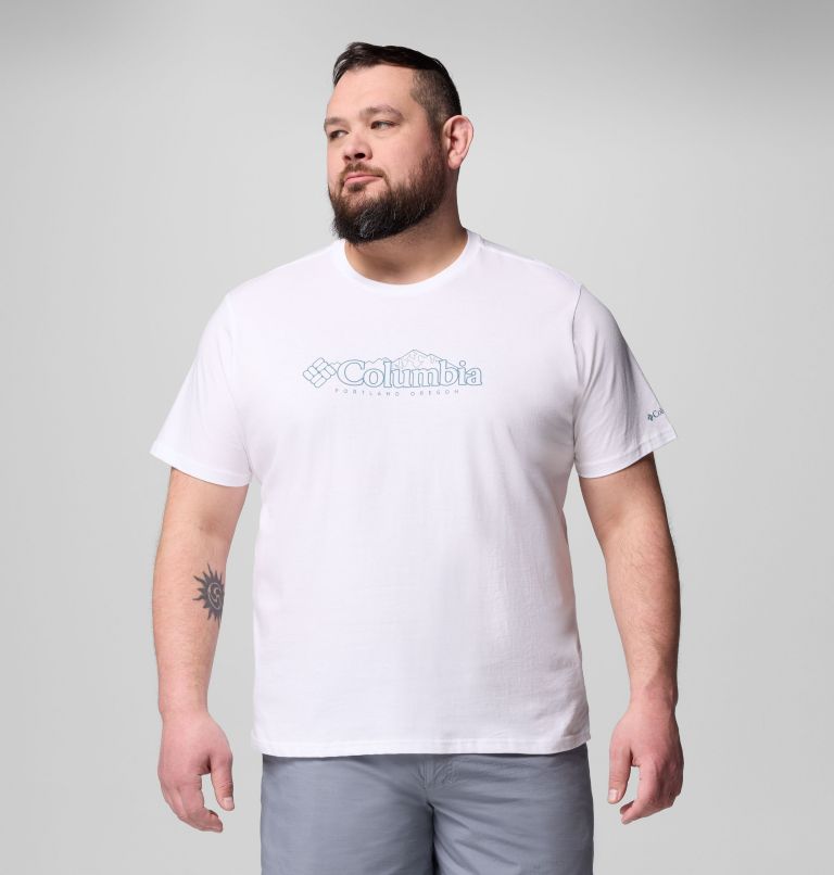 T-shirt Casual avec Logo en Coton Biologique CSC Seasonal Homme - Grande Taille, Color: White, Branded Peaks, image 1