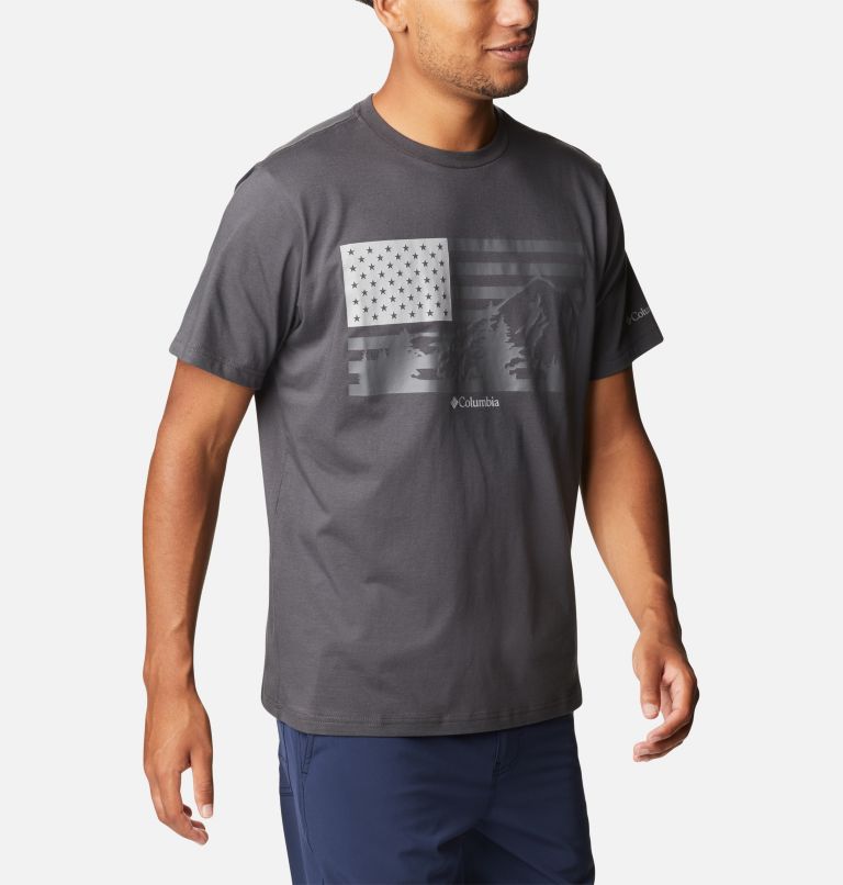 Men's CSC Country Logo Tee, Color: Shark, US Hood Flag Logo, image 5