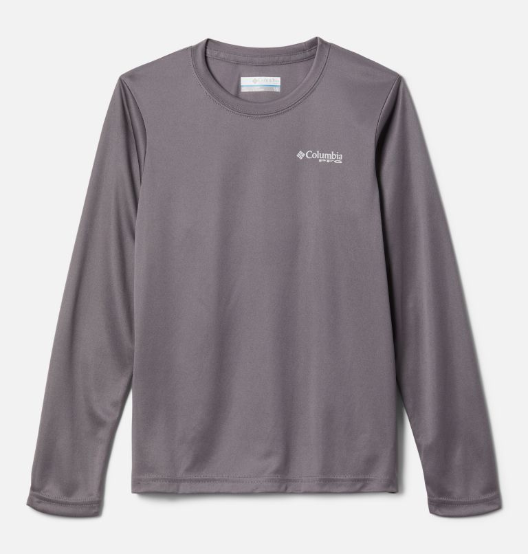 Boys' PFG Terminal Tackle Triangle Logo Long Sleeve Shirt, Color: City Grey, Cool Grey, image 1