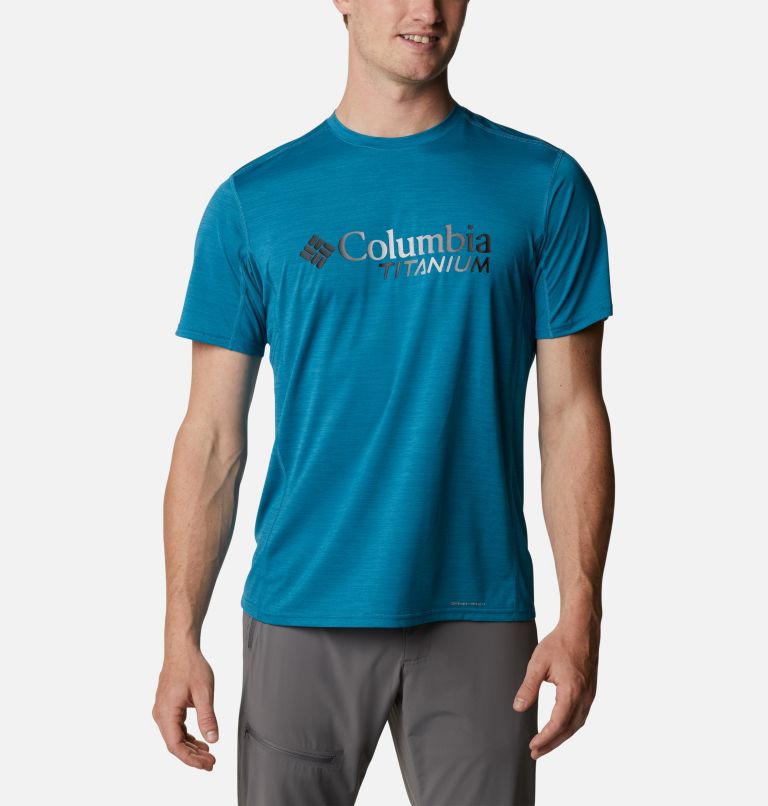Thumbnail: Men's Titan Pass Graphic T-Shirt, Color: Deep Marine, Titanium Burst Graphic, image 1