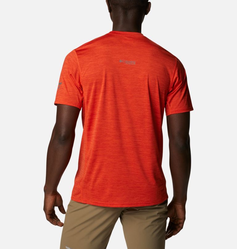 Thumbnail: Men's Titan Pass Graphic T-Shirt, Color: Red Quartz, Titanium Burst Graphic, image 2