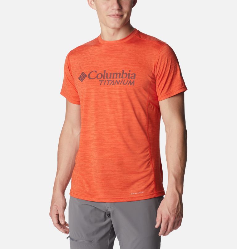 Men’s Titan Pass Technical T-Shirt, Color: Spicy, CSC Titanium Graphic, image 1