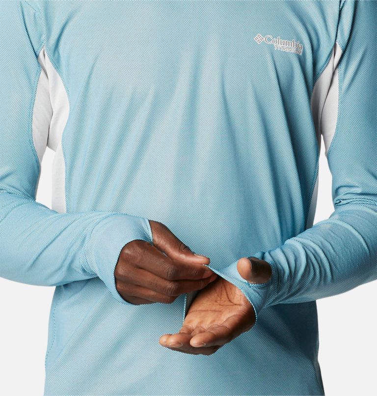 T-shirt tecnica a manica lunga Titan Pass 2.0 da uomo, Color: Deep Marine, Nimbus Grey