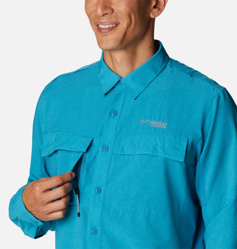 Men's Titan Pass Irico Long Sleeve Shirt, Color: Deep Marine, image 7