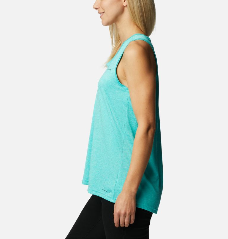 Women's Columbia Hike Tank, Color: Bright Aqua Heather, image 3
