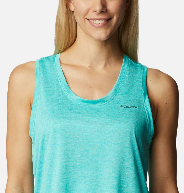 Women's Columbia Hike Tank, Color: Bright Aqua Heather, image 4