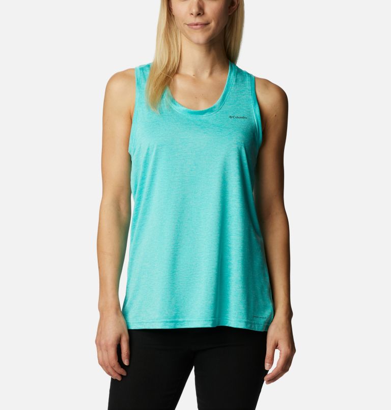 Women's Columbia Hike Tank, Color: Bright Aqua Heather, image 1