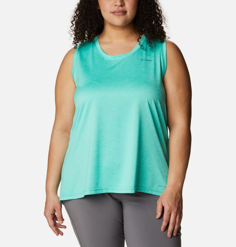 Women's Columbia Hike Tank - Plus Size, Color: Electric Turquoise Heather