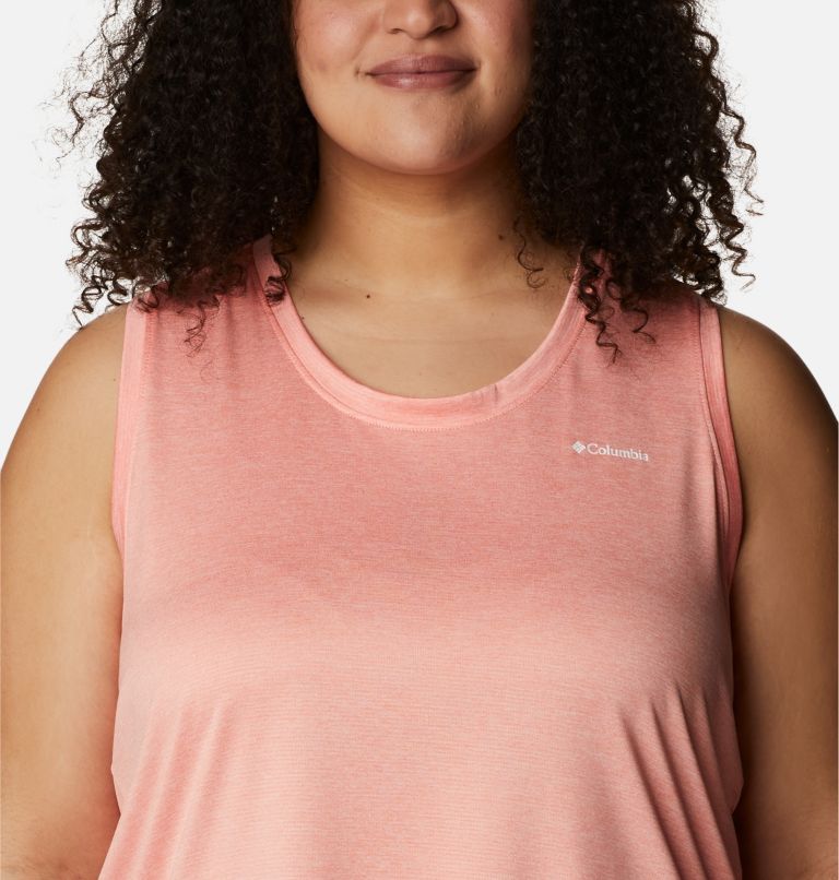 Women's Columbia Hike Tank - Plus Size, Color: Coral Reef Heather