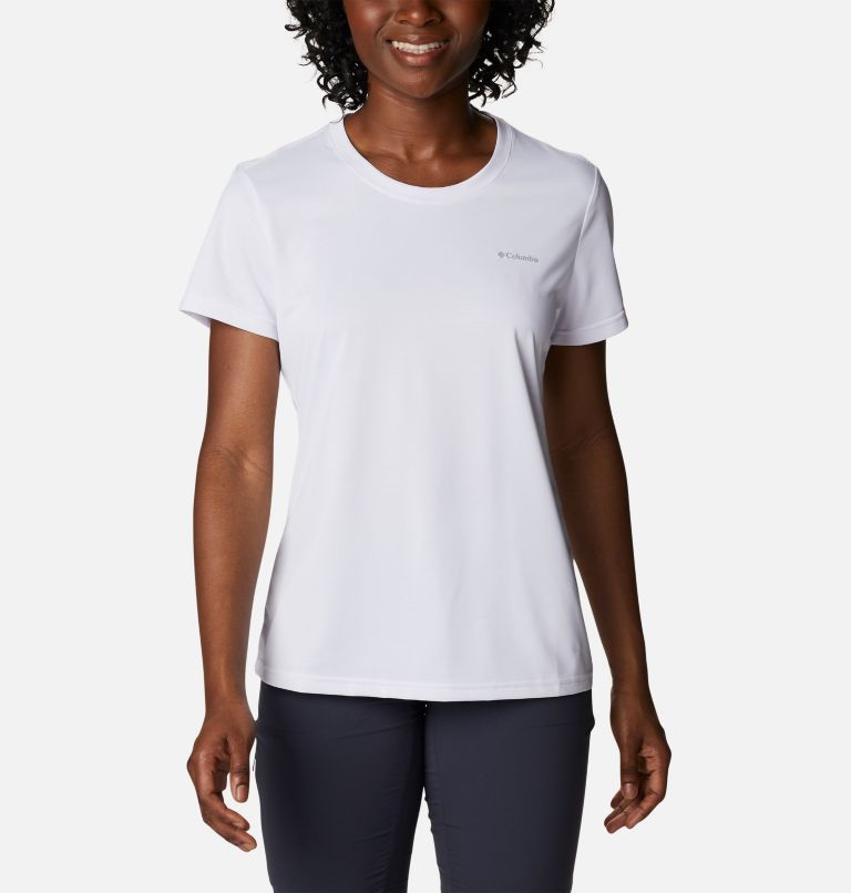 Women's Columbia Hike Short Sleeve Crew Shirt, Color: White, image 1
