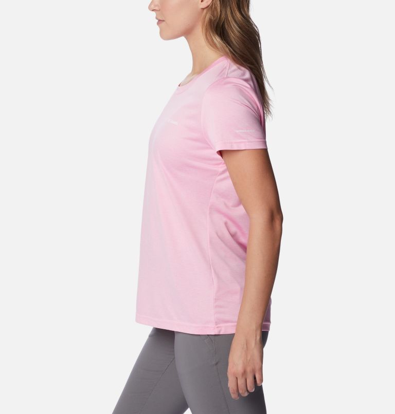 Women's Columbia Hike Short Sleeve Crew Shirt, Color: Wild Rose Heather, image 3