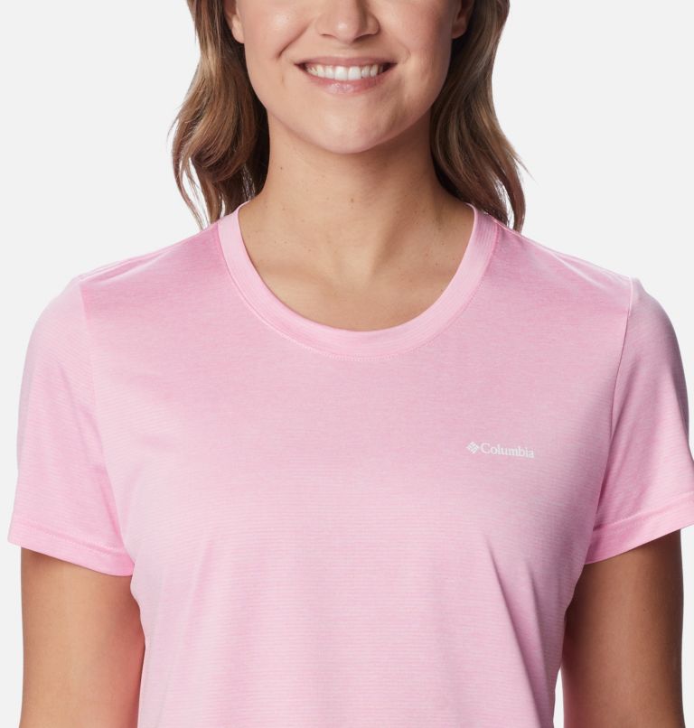 Women's Columbia Hike Short Sleeve Crew Shirt, Color: Wild Rose Heather, image 4