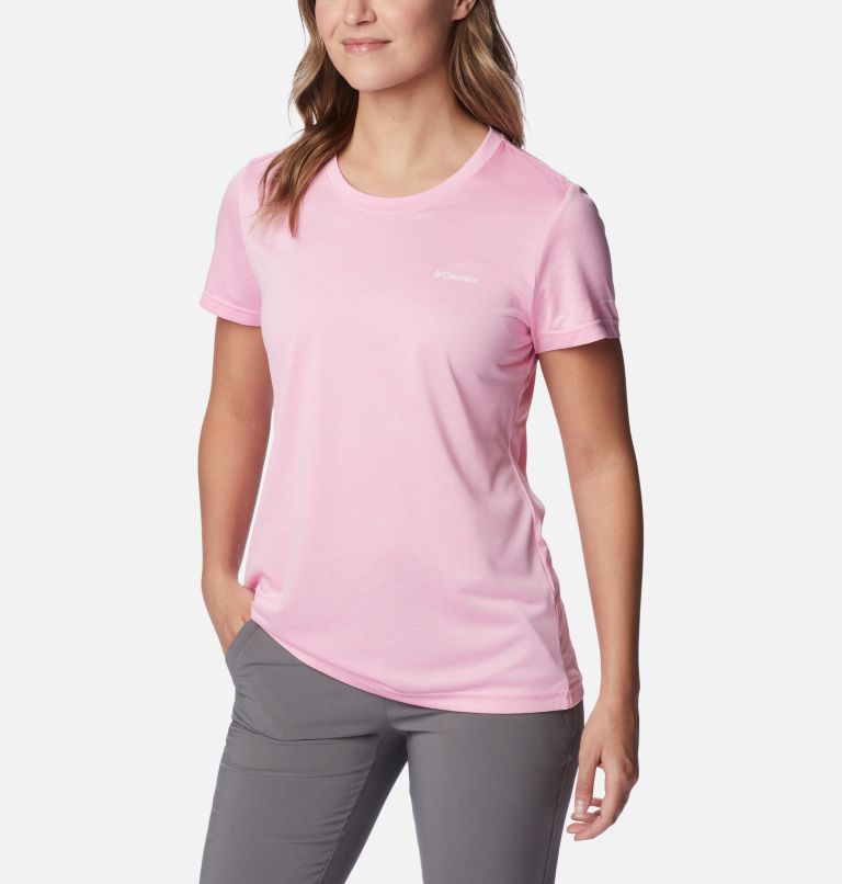 Women's Columbia Hike Short Sleeve Crew Shirt, Color: Wild Rose Heather, image 5