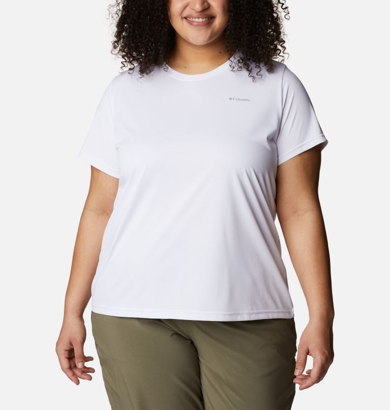 Women's Columbia Hike Short Sleeve Crew Shirt - Plus Size, Color: White