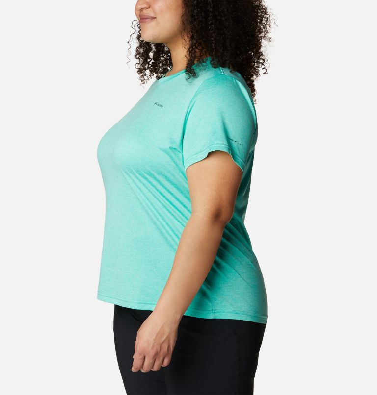 Women's Columbia Hike Short Sleeve Crew Shirt - Plus Size, Color: Electric Turquoise Heather, image 3
