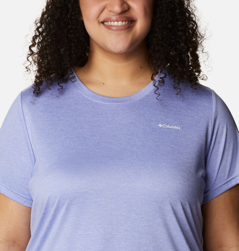 Women's Columbia Hike Short Sleeve Crew Shirt - Plus Size, Color: Serenity Heather, image 4