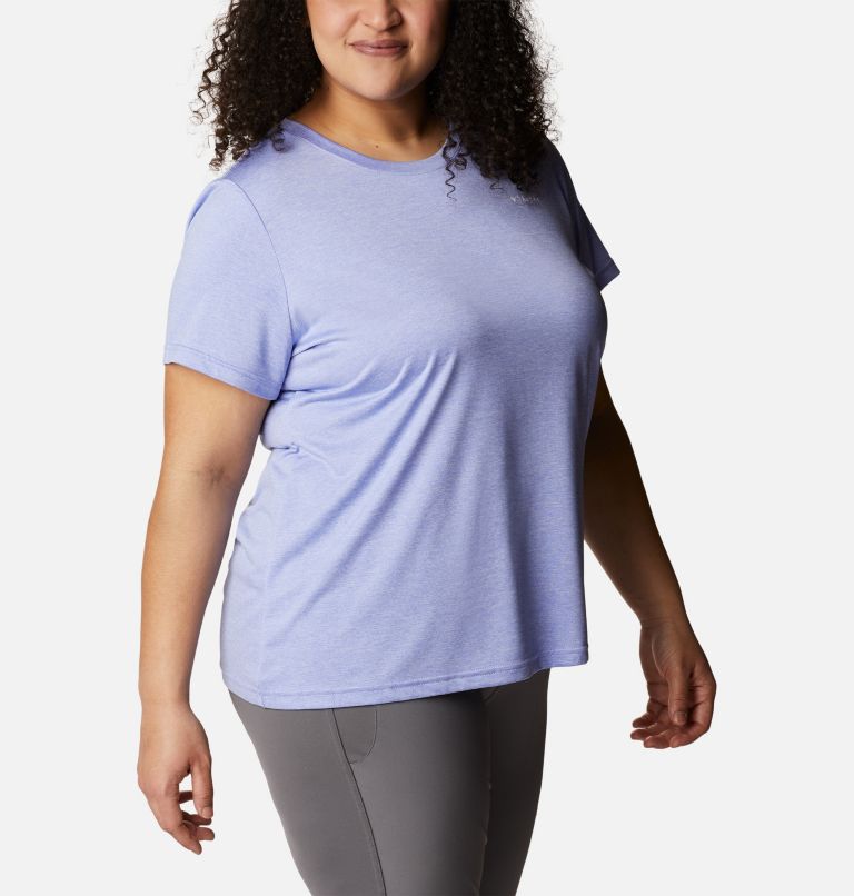 Women's Columbia Hike Short Sleeve Crew Shirt - Plus Size, Color: Serenity Heather, image 5
