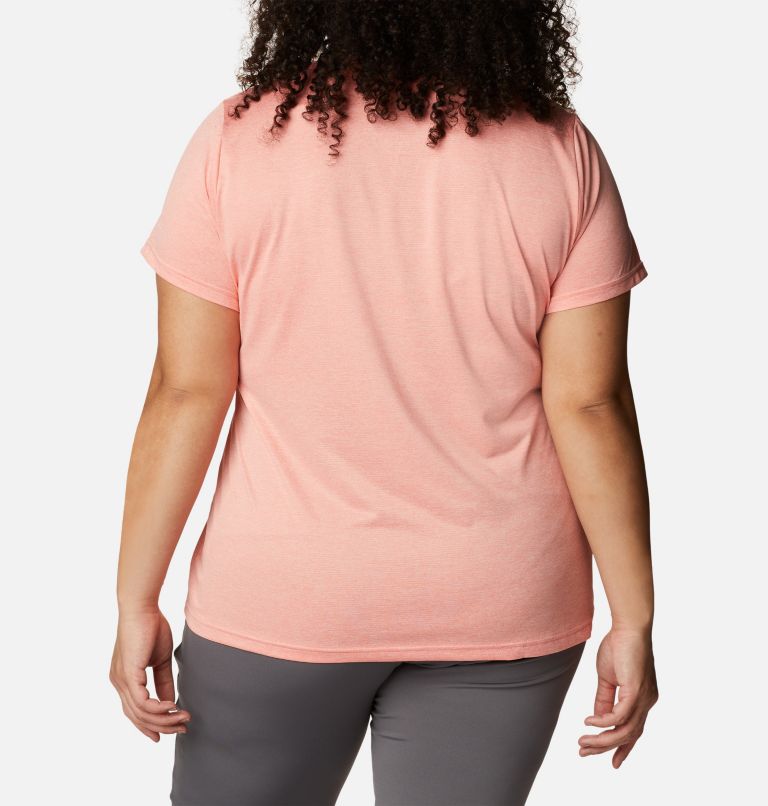 Women's Columbia Hike Short Sleeve Crew Shirt - Plus Size, Color: Coral Reef Heather, image 2