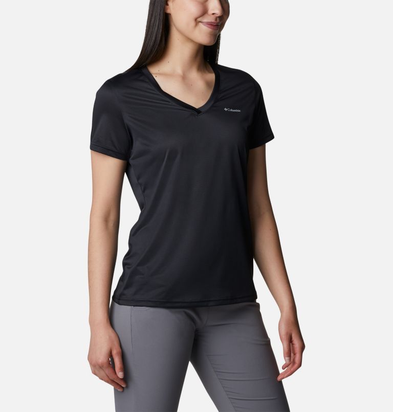 Thumbnail: Women's Columbia Hike Short Sleeve V-Neck Shirt, Color: Black, image 5