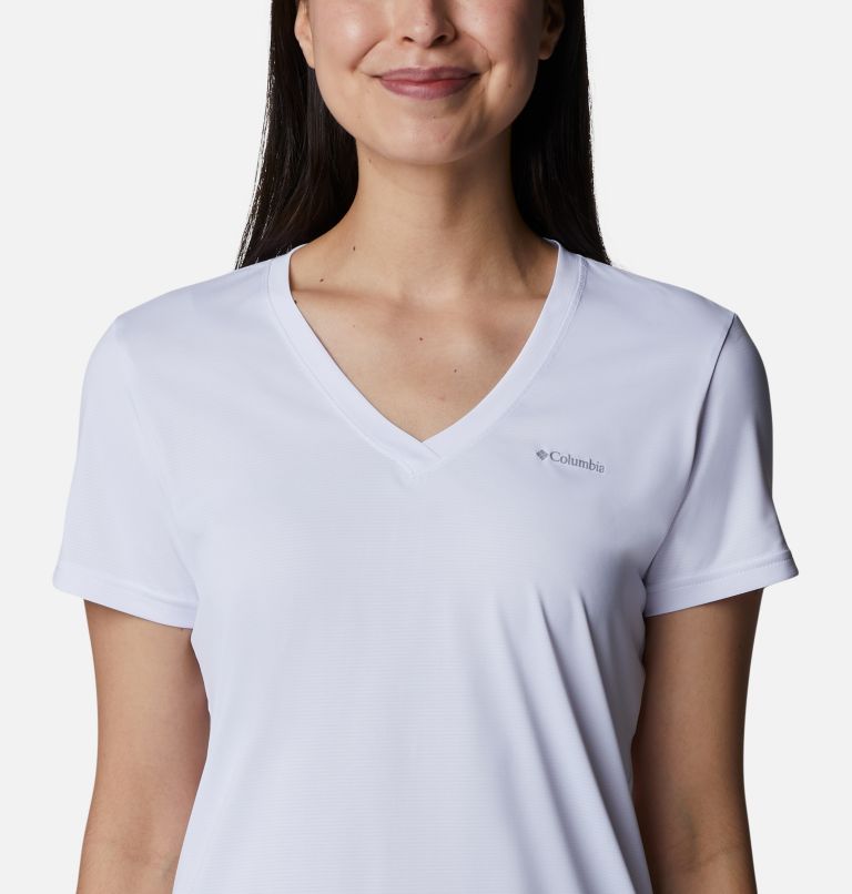 Camiseta con cuello en V Columbia Hike para mujer, Color: White, image 4