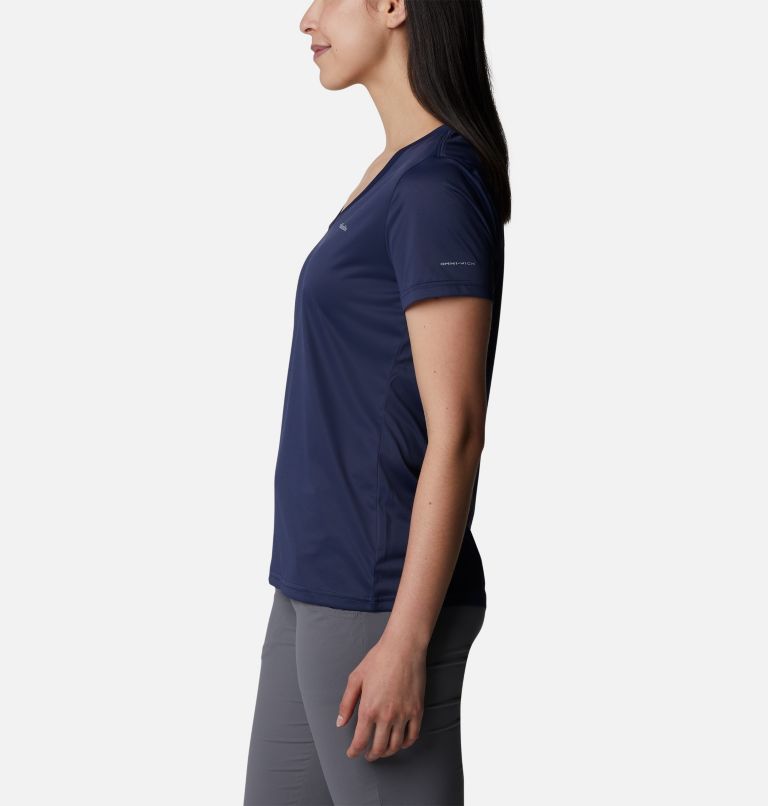 Women's Columbia Hike V-Neck Technical T-Shirt, Color: Nocturnal, image 3