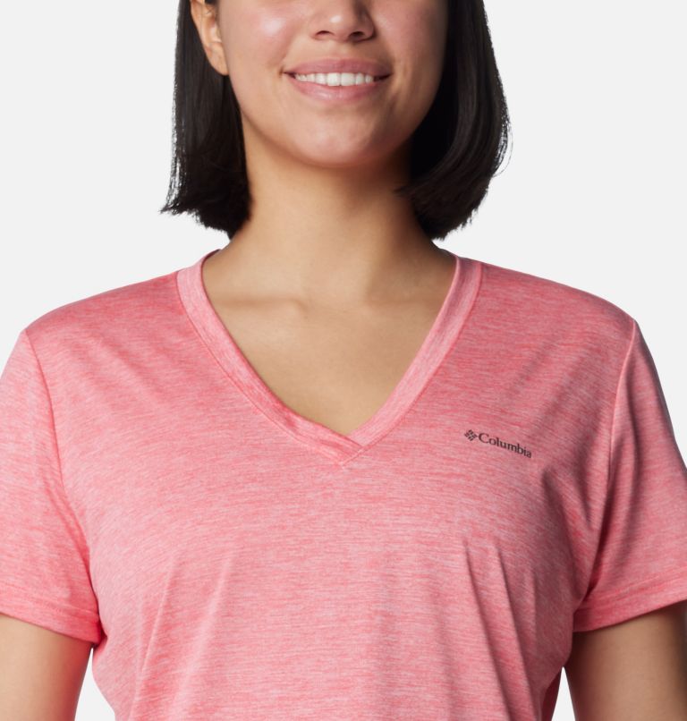Camiseta con cuello en V Columbia Hike para mujer, Color: Juicy Heather, image 4