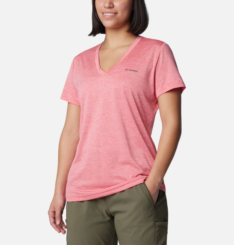 Camiseta con cuello en V Columbia Hike para mujer, Color: Juicy Heather, image 5