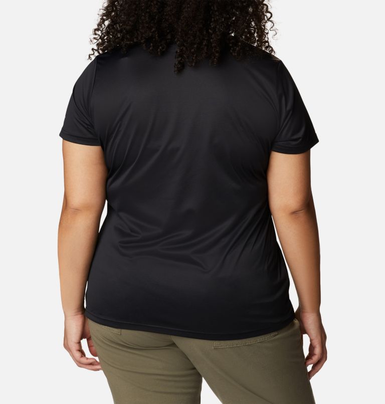 Thumbnail: Women's Columbia Hike Short Sleeve V Neck Shirt - Plus Size, Color: Black, image 2