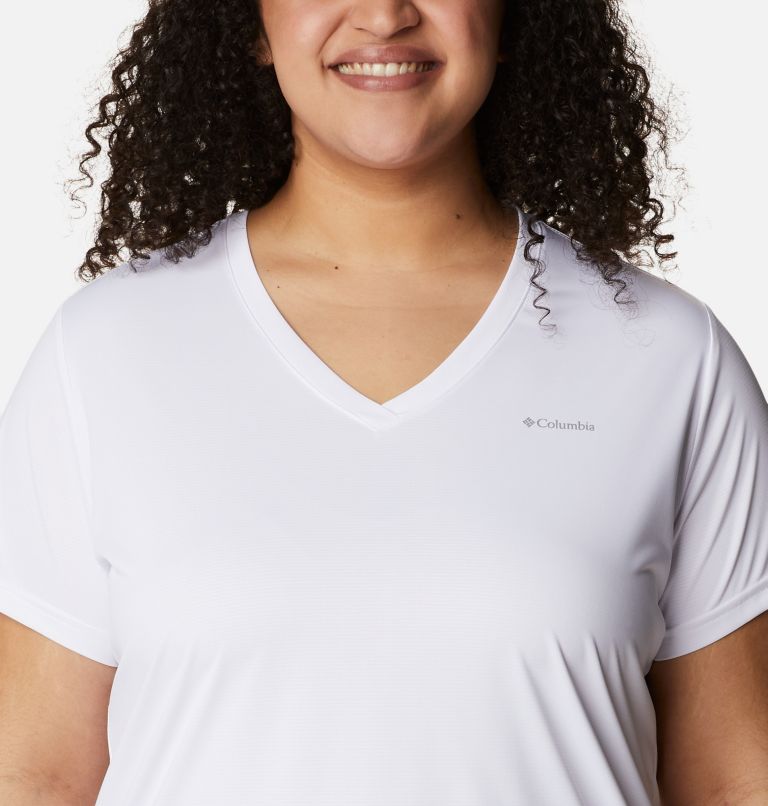 Thumbnail: T-shirt col V à manches courtes Columbia Hike Femme - Grandes tailles, Color: White, image 5