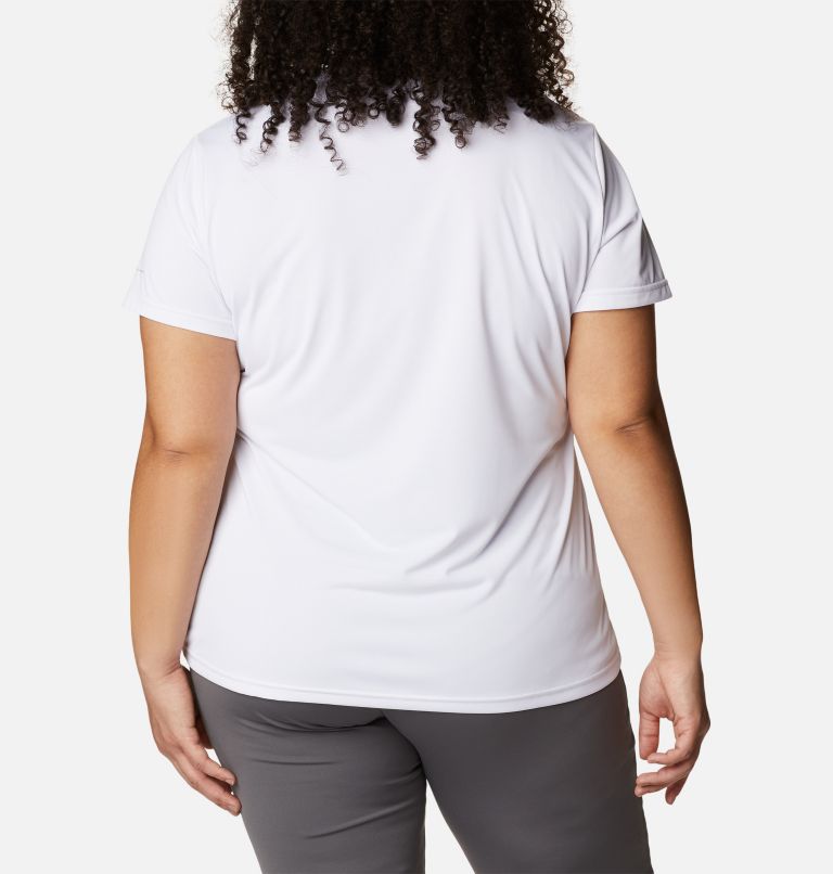 Thumbnail: T-shirt col V à manches courtes Columbia Hike Femme - Grandes tailles, Color: White, image 2