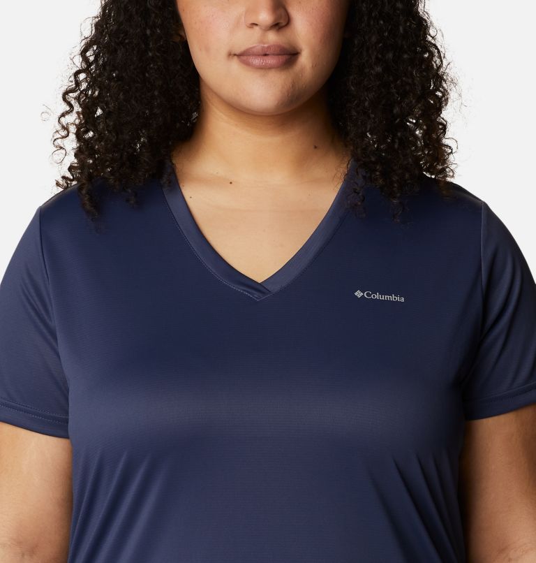 Women's Columbia Hike Short Sleeve V Neck Shirt - Plus Size, Color: Nocturnal, image 4