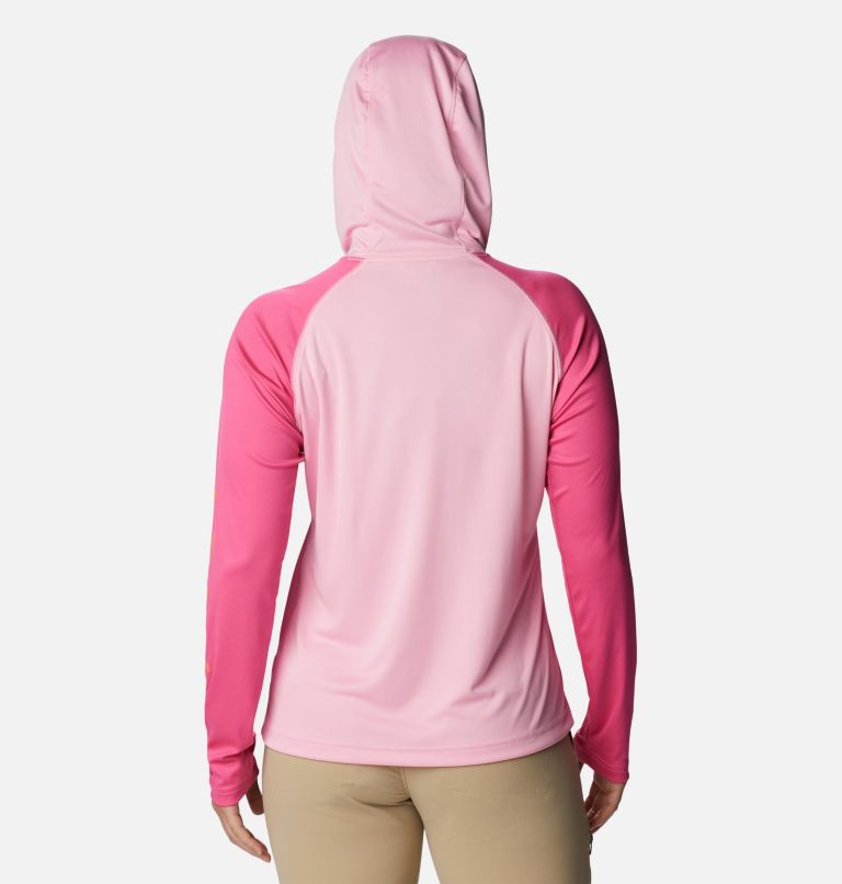 Thumbnail: Women’s Fork Stream Long Sleeve Hoodie, Color: Wild Rose, Wld Grnm, Snst Orng Logo, image 2