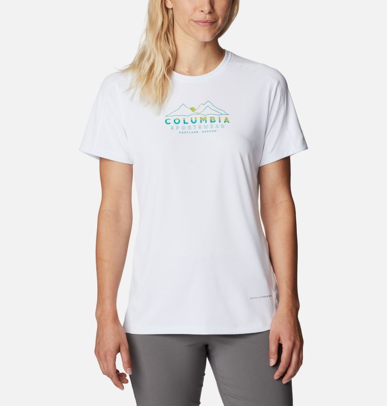 T-shirt Technique Zero Rules Femme, Color: White, CSC Range Lines Graphic, image 1
