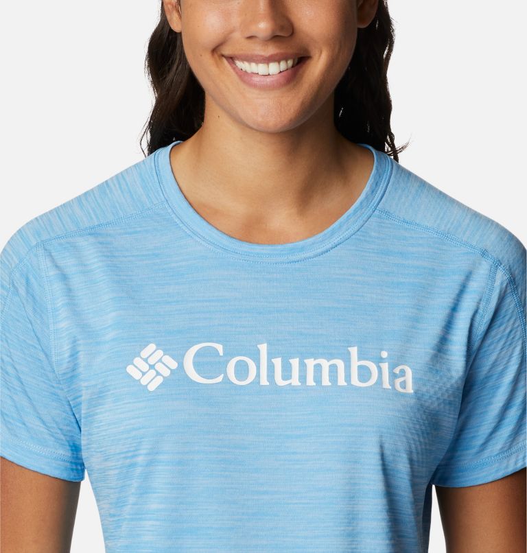 Thumbnail: Zero Rules technisches T-Shirt für Frauen, Color: Vista Blue Hthr, CSC Branded Graphic, image 4